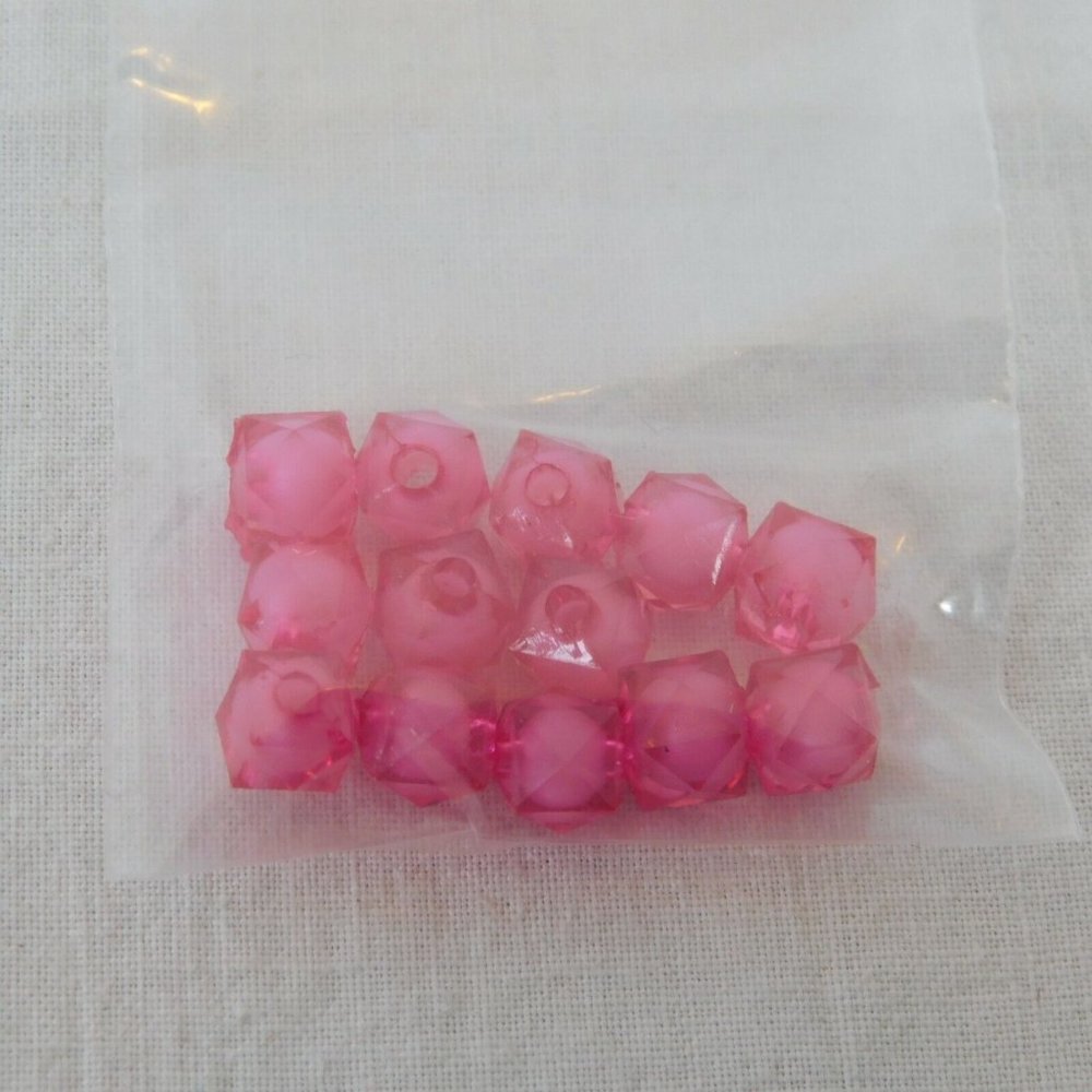 Pink Bead Mixed Lot 11 Packs Various Round Square Teardrop Evil Eye Wood Plastic - Picture 12 of 12